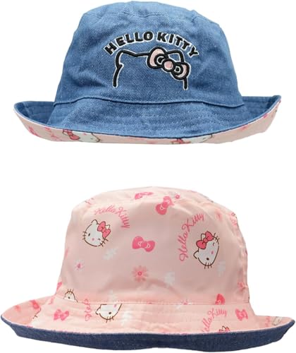Kawaii Bucket Hat for Women, Cotton Print Double-Side-Wear Reversible Bucket Hat, Trendy Lightweight Fishing Cap Sun Hats for Outdoor Summer Beach Travel