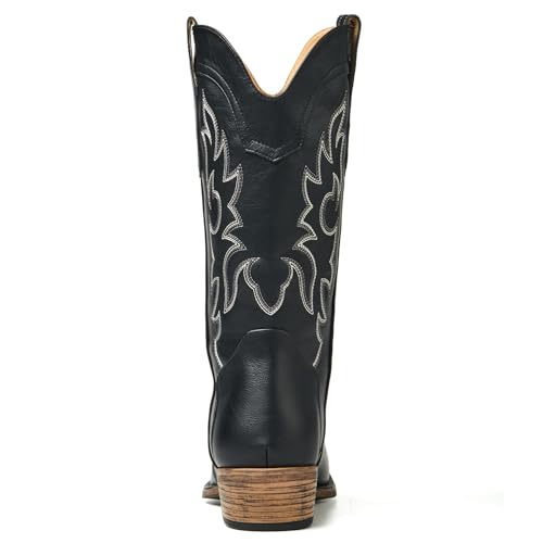 Image of Cowboy Boots for Women, Chunky Heel Western Boot | Mid-calf cowgirl boots with all-day comfort, ideal for daily outfits, country music festivals and western themed occasions