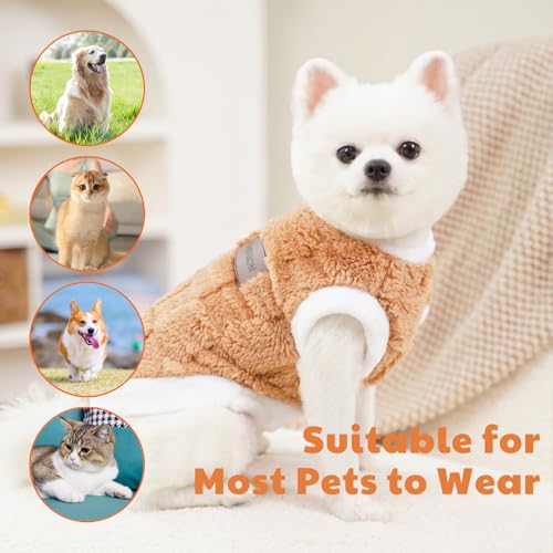 Fleece Hundepullover Hunde,Hundepulli für Katzen,Chihuahua Katzenbekleidung,Klamotten für Hunde Katzen,Hundemantel für Haustier,Warme Hundeweste Katzenpullover,Weich Wintermäntel mit D-Ring, M 2.5-4KG