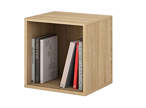 Samblo Mizu Cubo Apilable Cuadrado, Roble, 40x40x33 cm
