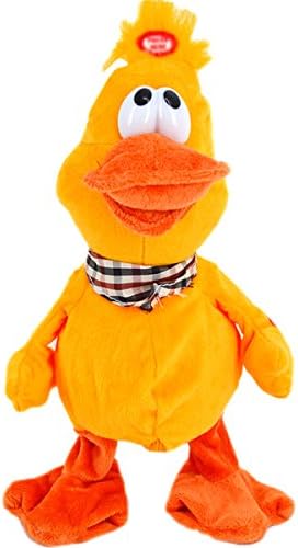 Baby Kids Stuffed Plush Toys Musical Singing Dancing Duck Small Electronic Animal Toys(Yellow)