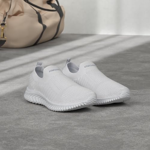 STQ Damskie Buty Slip-on Wygodne Buty Casual z Pamięcią Pianki do Chodzenia Biały 39 EU