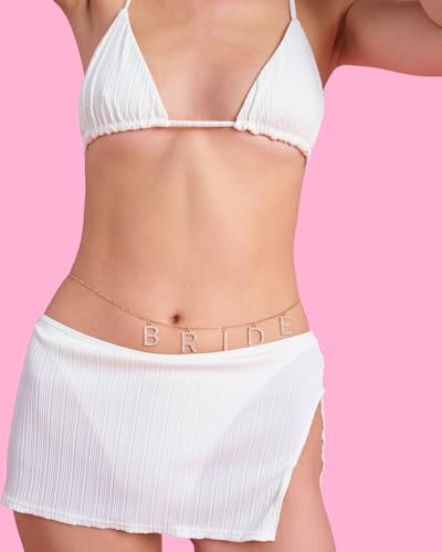 xo, Fetti Bride Body Chain, Bachelorette Party Belly Chain, Bride to Be Gift, Adjustable, Non-Precious Metal, No Gemstone3
