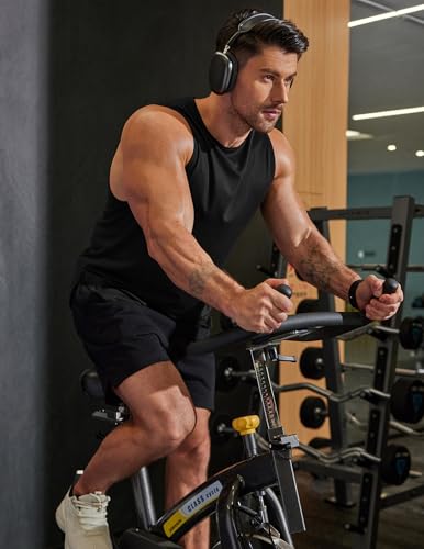 COOFANDY Black Tank Top Men Athletic Training Seeveless Shirt Muscle Gym Clothes Lightweight Jogging Tee Shirts Running — view 3