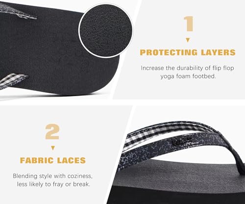 Image of KuaiLu Flip Flops for Women with Arch Support Summer Beach Thong Sandals