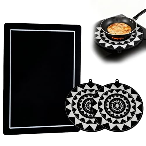 ZY-otu Lot de 3 tapis de protection pour plaque à induction, tapis à induction, tapis à induction, tapis à induction, tapis en silicone