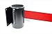 13 ft. Red Belt Wall Mounted Belt Barriers - Black Finish