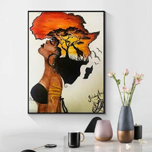 Art mural Afrique impression sur toile haut de gamme format 60x90 - 2