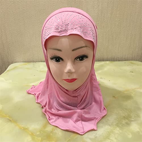 Amira Hijab With Lace On Back Fit 2-7 Years Old Girl Pull On Islamic Scarf Head Wrap3