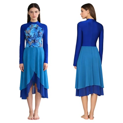 Robe danse liturgique imprimée opaque et fluide pour tenue de danse