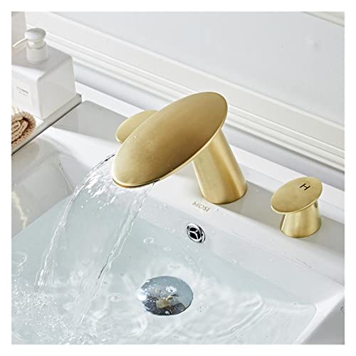 Robinet de lavabo en or brossé rose à double commande précise avec bec surélevé 20,3 cm - 4