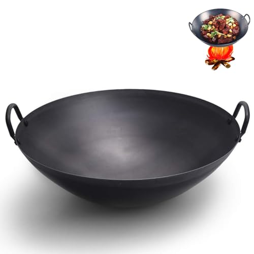 Wok de Hierro Fundido Capacidad Alta 40cm Negro miniatura 1