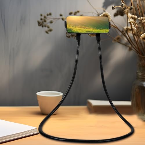 Support smartphone de cou ajustable pour éviter les douleurs de nuque sur canapé