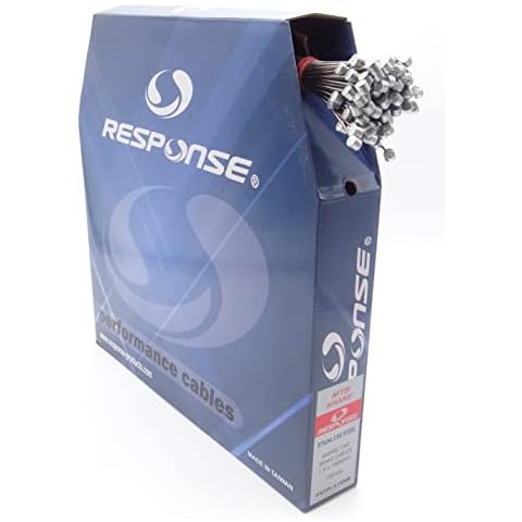 QiK Sports Response Stainless Steel Super Smooth Bicycle Brake Cable - Barrel End for Mountain Bike, BMX - 100 pcs Bulk Dispenser Pack Cover