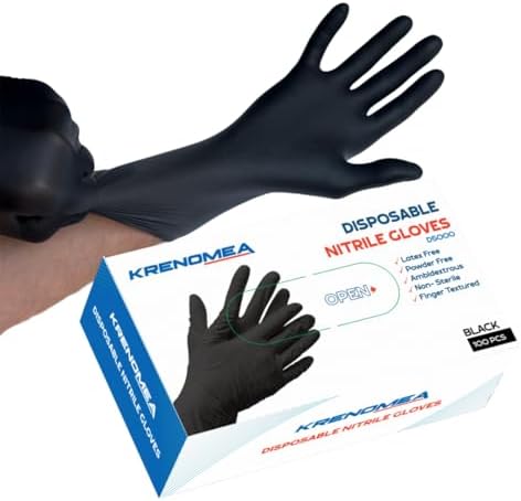 Disposable Nitrile Gloves Powder Free 100 Pieces - 5 Mil, Disposa...