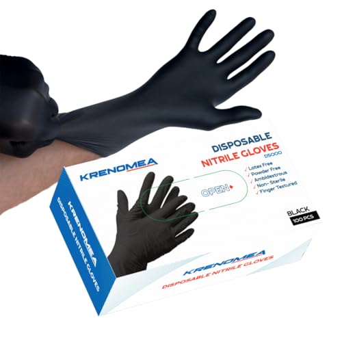 Disposable Nitrile Gloves Powder Free 100 Pieces - 5 Mil, Disposa...