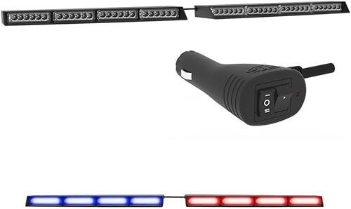 Miniatura 8 de SpeedTech Lights Raptor-X TIR - Barra de luz LED estroboscópica para parabrisas superior, luces de emergencia para vehículos y policía, con