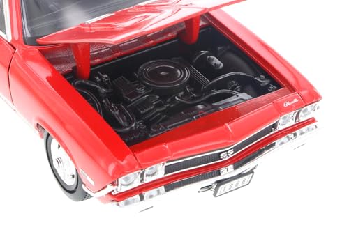 Welly 1968 Chevy Chevelle SS396, modelo a escala 1:24 miniatura 7