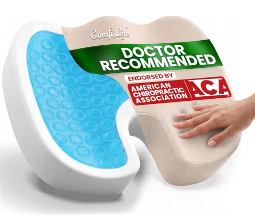 Image of ComfiLife Premium Gel & Memory Foam Seat Cushion - Doctor Recommended Office Chair Cushion, Car Seat Cushion - Chair Cushions for Back & Sciatica Pain Relief - Seat Cushions for Office & Desk (Beige)