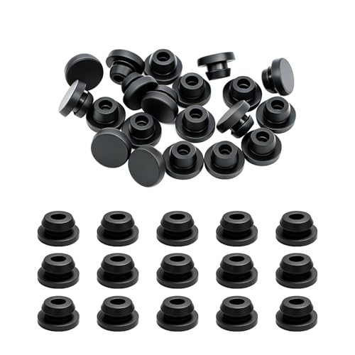 Image of 20PCS 5mm Rubber Plugs for Round Holes Silicone Plugs, 1 /5inch Black Hole Plug Snap Locking, Used for Furniture DD044-5B