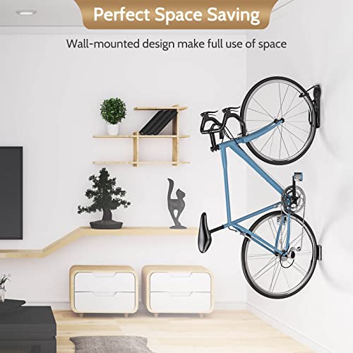 Bike Rack Hook Wall-Mount Bike Hanger With Tire Tray For Garage Storage 4-Pack Easily Hang/Detach Storage System For Indoor #TOP1