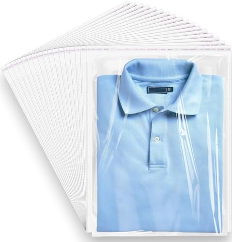 Image of RAAHII 100 piece Plastic packing Transparent Sealable Poly Bags For Saree suit shirt jacket Clothes cover storage in wardrobe Clear Dust & Moisture Resistant Clothing Covers