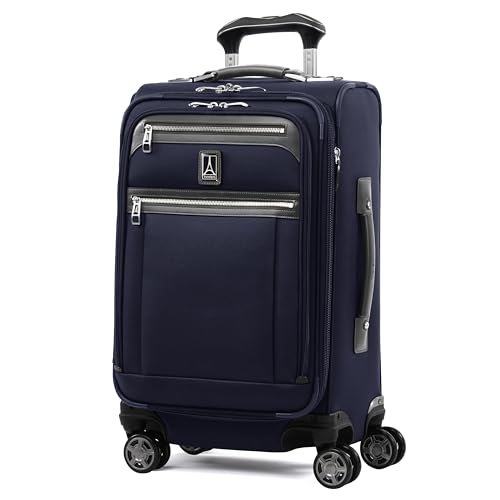 Image of Travelpro Platinum Elite Softside Expandable Luggage, 8 Wheel Spinner Suitcase, TSA Lock, Men and Women, Dark Blue, 2-Piece Set (21 /25)