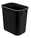 Acrimet Wastebasket, Deskside Bin, 3.25 Gallon/13 Quart/ 12 Liter (Plastic) (Black Color) (Set of 4)