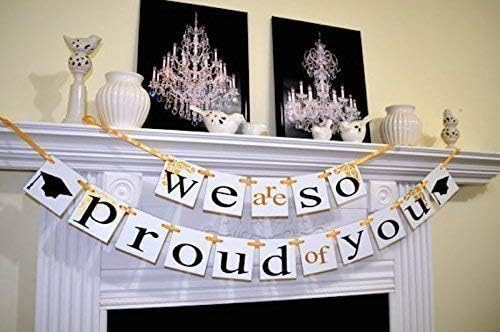 Miniatura 3 de Black and gold graduation party decorations, Class of 2018 banner, gold graduation, graduation sign