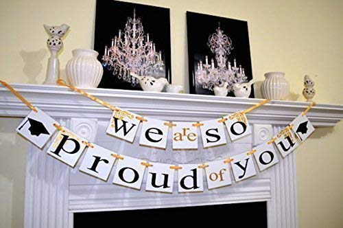 Miniatura 3 de Black and gold graduation party decorations, Class of 2018 banner, gold graduation, graduation sign