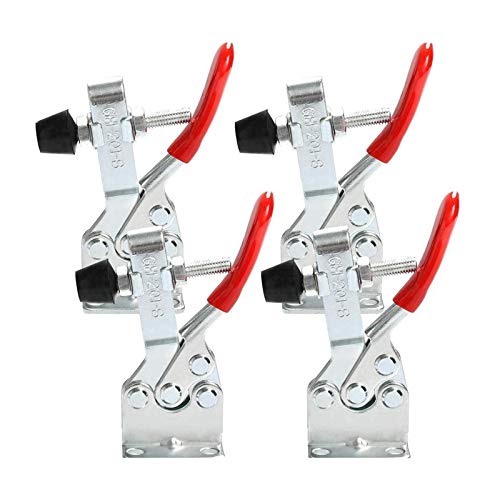 Queta Kniehebelspanner Horizontalspanner Waagrechtspanner Schnellspanner Knebelklemme Horizontal Toggle Clamp Rutschfest GH-201B 90Kg/198Lbs 4 Stück