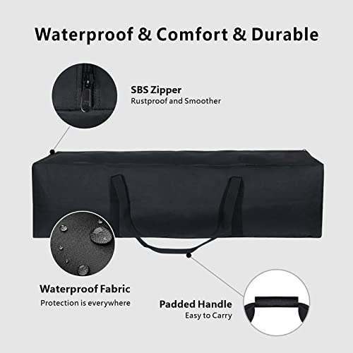 TOPDesign 46 Inch Extra Large Zippered Duffel Bag for Travel Camping Sports Equipment Storage, Waterproof Foldable Luggage Bag with Padded Handles3