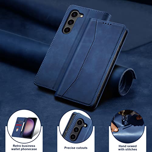 Image of Jasonyu Flip Wallet Case for Samsung Galaxy S23 Plus /S23+,Blue