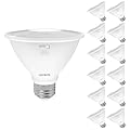Luxrite PAR30 Short Neck LED Flood Light Bulb, 75W Equivalent, 5 Color Selectable 2700K-5000K, 850 Lumens, 10W, Dimmable LED Spotlight Bulb, Damp Rated, ETL Listed, E26 Base - Indoor Outdoor (12 Pack)
