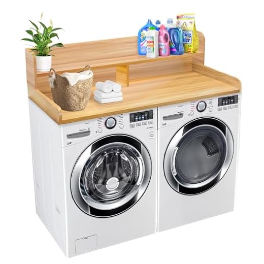 Royxen Laundry Countertop with Storage Universal Fit, Washer and Dryer Countertop with Shelf, Laundry Room Storage, 2-Tier Shelf (Oak)
