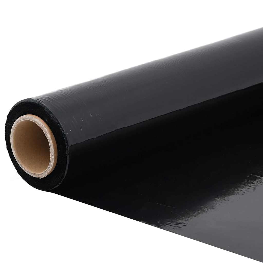 vidaXL Film Estensibile 6 pz Nero 23 μm 50 cm x 150 m, pellicola da avvolgimento, pellicola da imballaggio per mobili, pellicola per avvolgimento