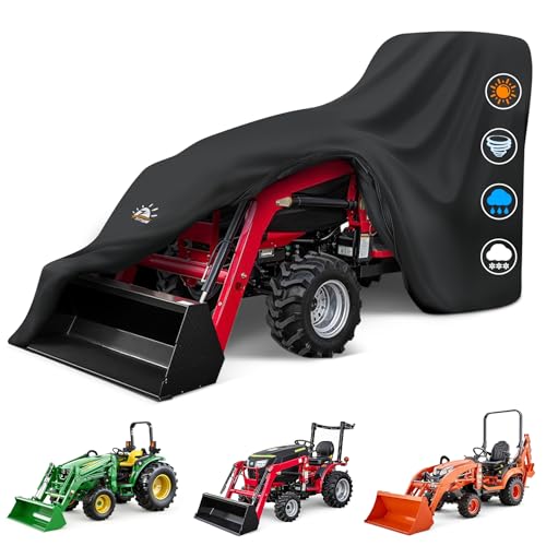 Zettum Tractor Cover - 600D Heavy Duty Waterproof Compact Utility Tractor Covers Outdoor Windproof Small Farm Tractor Cover Fits Up to 189 Compatible with John Deere Kubota Mahindra and More