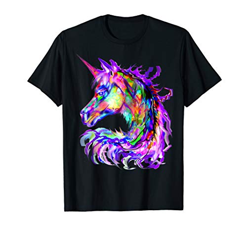 Purple Unicorn Gift Colorful Psychedelic Trippy Boho Hippie T-Shirt