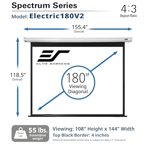 Image of Elite Screens Spectrum RC1 Remotes, 180-INCH Diag 4:3, Motorized Projection Screen Movie Home Theater 4K /8K Ultra HD Ready, ELECTRIC180V2, White CASING