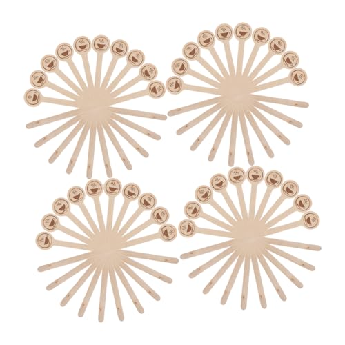 CIYODO 100 Pcs Wooden Stirrers Hot Drink Stir Sticks Mix Sugar Honey Cocoa Large Rounded Ends for Bars Tea Rooms