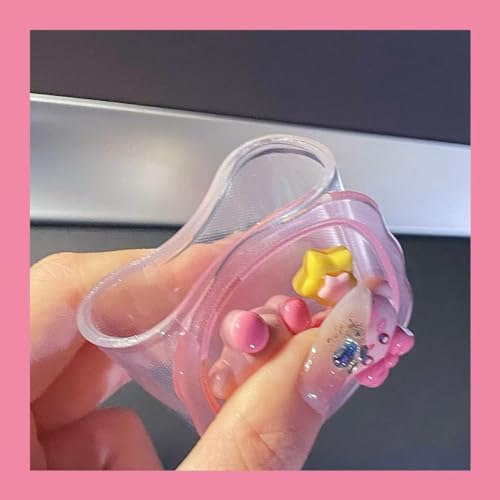 Image of Compatible with iPhone Cute Cat Charger Case Cover | Cartoon Character Silicone Charger Case Cover for 18-20W 360 Degree Full Protection Cover (Cat 10 Kirby Pink)
