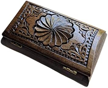 Handmade Armenian Jewelry Box made of Walnut wood Hardwood with Beautiful Ornaments, Gift, Souvenir, Armenian Eternity Sign, Symbol