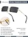 PORADAY Rectangle Sunglasses for Women Men Vintage Rimless Square Sun Glasses Candy Color (Black)