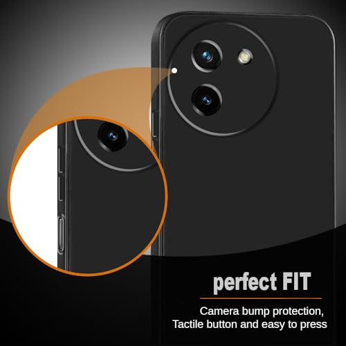 Image of Back Cover for Vivo T3x 5G | Full Camera Protection | Premium Liquid Silicon Case | Flexible Bumper Case for Vivo T3x 5G (Black)
