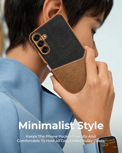Image of Jkobi Back Cover Case for Samsung Galaxy A17 | Samsung F17 | Samsung M17 5G (Dual PU Leather Stitch | Professional Minimalist | Soft and Flexible)