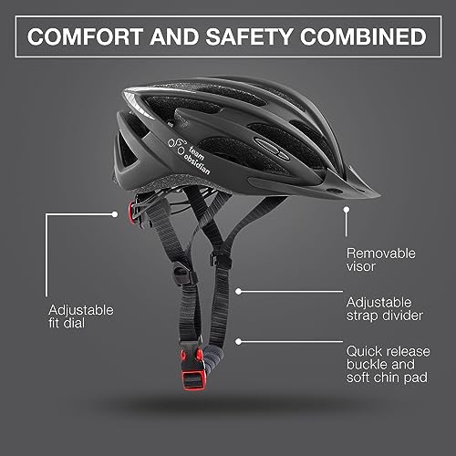 Team Obsidian Airflow Adult Bike Helmet - Lightweight Helmets for Adults with Reinforcing Skeleton - Unisex Bicycle Helmets for Women and Men - Comfortable and Breathable Cycling Mountain Bike Helmet - Image 3