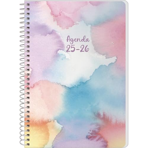Q Kalon - Agenda Escolar 2025 2026 - Día Página, Tamaño A5 (15x21 cm), Español e...