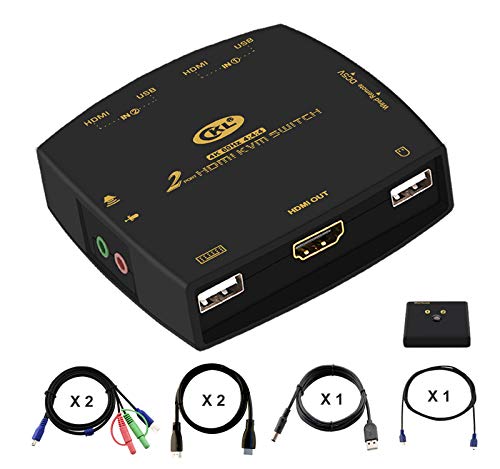 CKL HDMI KVM Switch 2 Port with Cables 4K@60Hz 4:4:4 321HD (CKL-321DH)