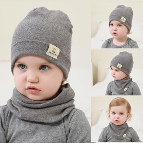 LIDHAY Newborn Hats Baby Beanie Hats&Baby Bibs for Unisex,Soft Knit Cap Infant Hospital Beanie Tolddler Hat for Boy Girl2