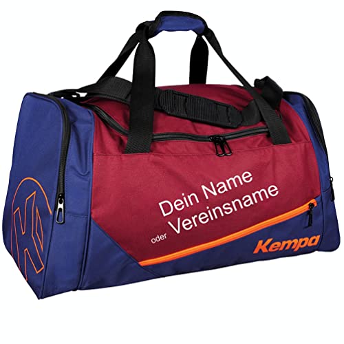 Kempa Sporttasche 31 x 42 x 23 cm 30 Liter rot/blau mit Aufdruck Name Cover